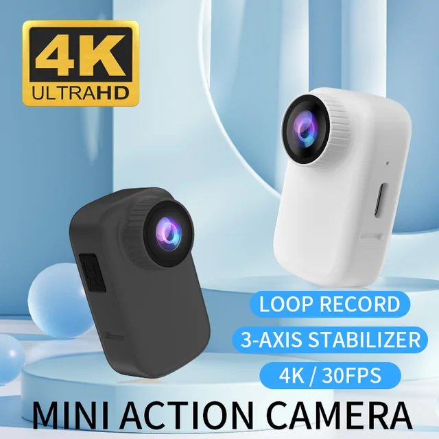 New 4K Wifi Thumb Camera Action Camera Recorder Anti-Shake Touch Screen Sport Camera for Motorcycle Riding Car Video DV Shooting 2