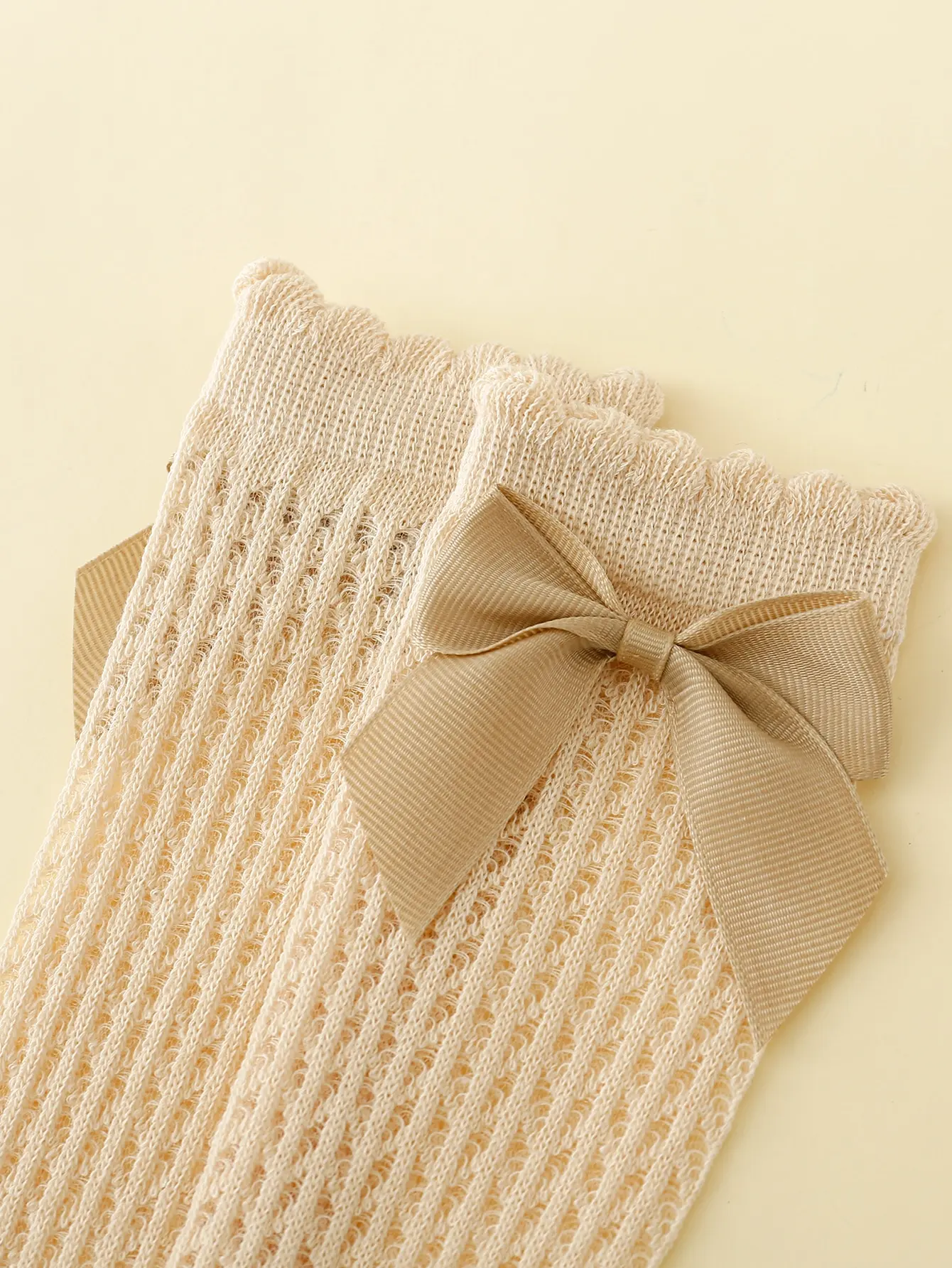 Cotton Knee Socks 3 Pairs Baby Girls Summer Mesh Lace Anti-Mosquito Knee Socks For 0-6 Years Infant