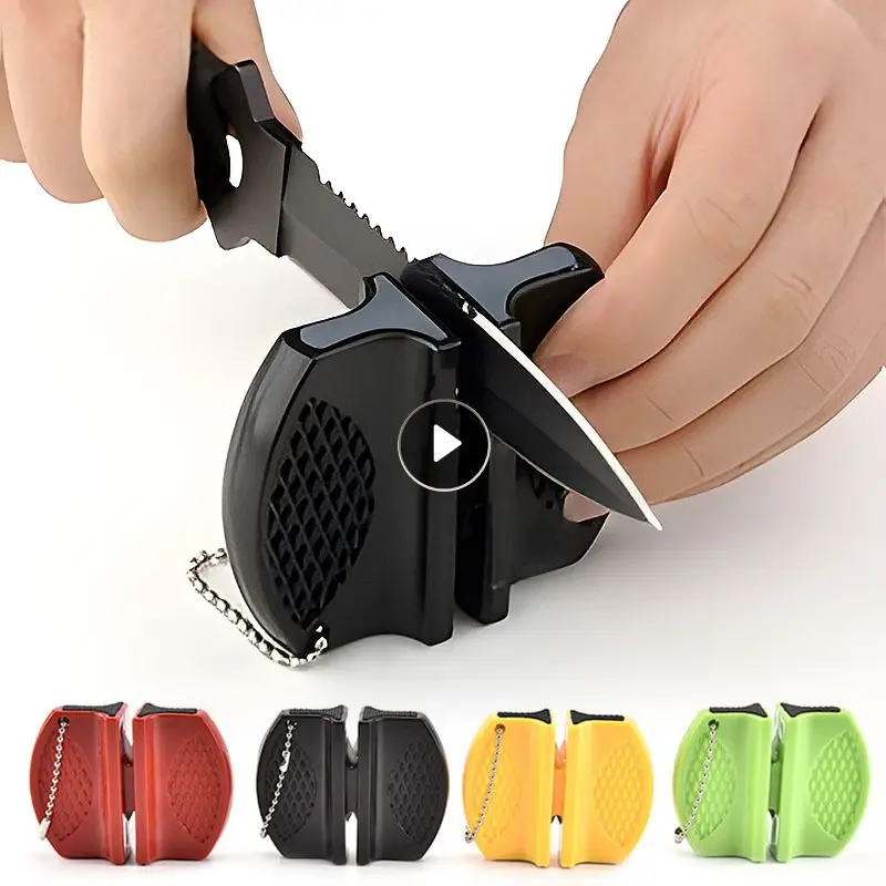 1pc Small Portable Outdoor Knife Sharpener Mini Keychain Knife Sharpener  Kitchen Tool Kitchen Supplies, Hunting, Outdoor Camping