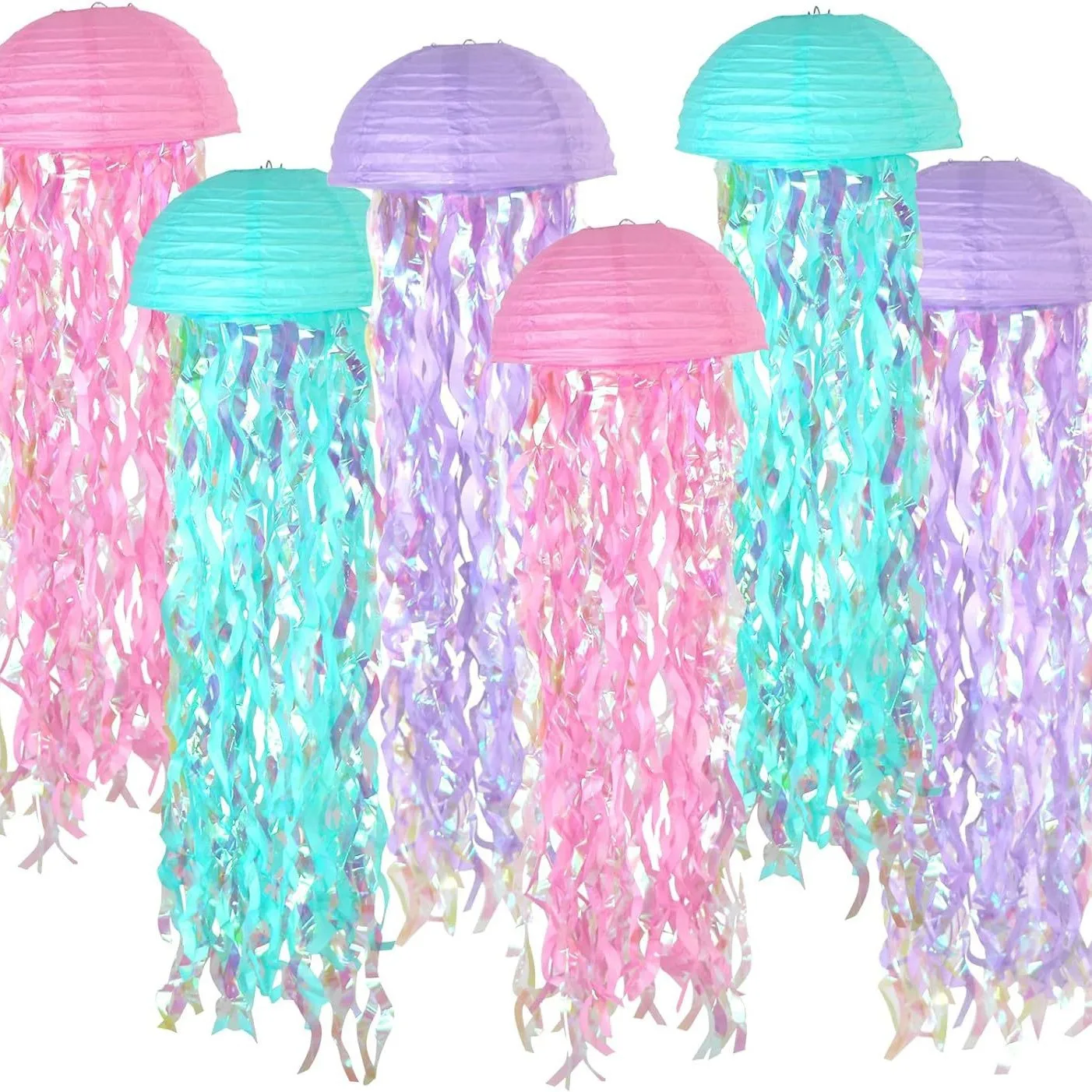 Quallen-Papierlaternen, Meerjungfrau, Geburtstagsparty-Dekorationen, bunte Quallen-Hängelaternen, Happy Ocean Theme, Geburtstagsdekoration – Detail 21