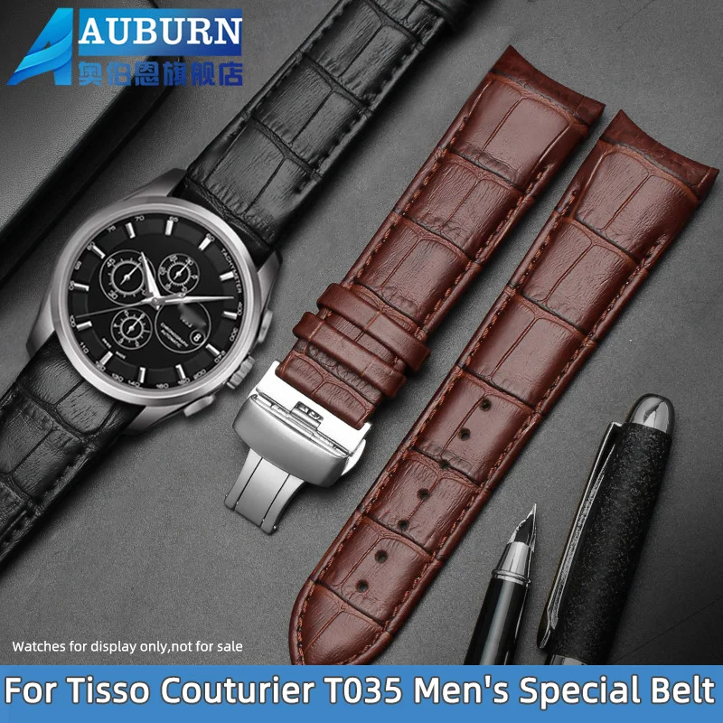 Per Cinturino In Pelle Tissot 1853 Couturier Series T035627A T035407A Bracciale In Pelle Da Uomo Cintura Ad Arco 23Mm Accessori Tissot