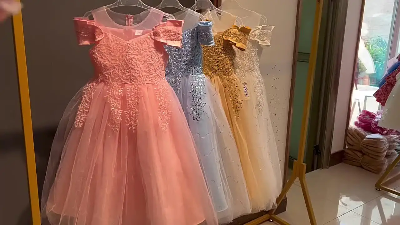 Abito Bambino Festa Fiori Per Bambina | Cerimonia Damigella Comunione | Estate