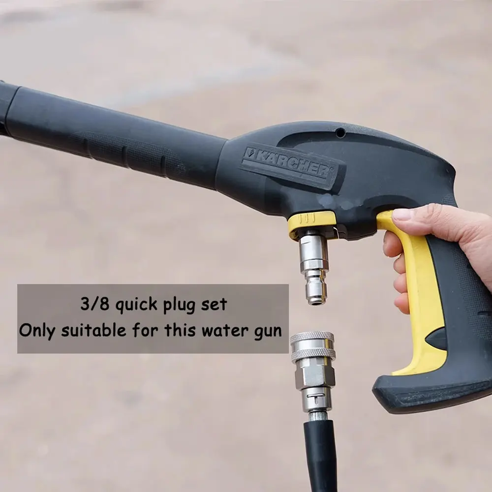 High Pressure Washer Pipe Connector for Karcher Pressure Gun Hose 360 Degree Rotation Connector Anti-tangle Swivel 3/8 male 3
