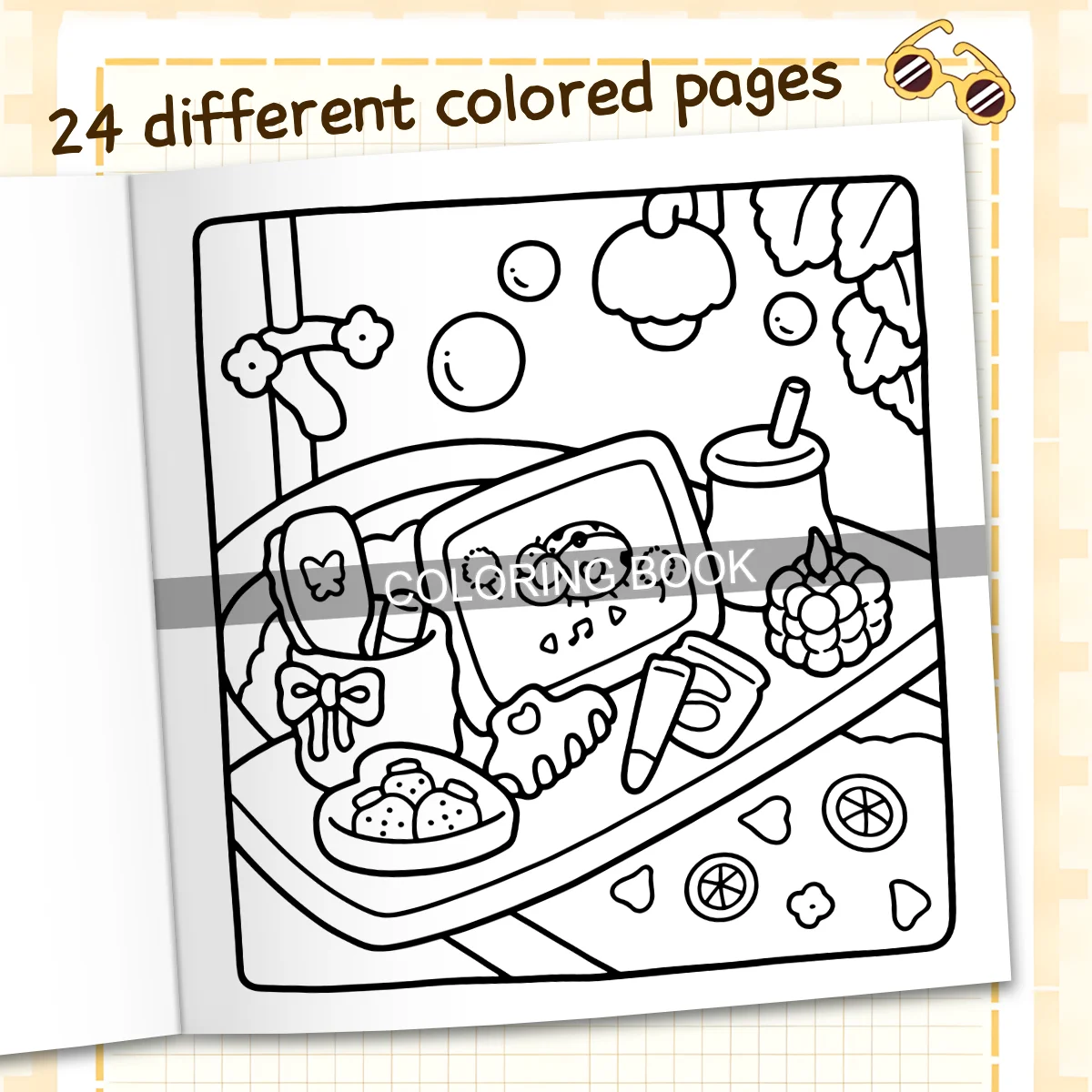 Selbstpflege-Malbuch für Erwachsene mit Cartoon-Motiven und Einfachen Mustern zur Stresslinderung DIY Zeichenbuch – Detail 4