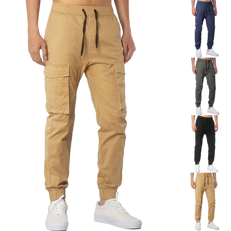 

New Summer Men's Cargo Pants Multi Pocket Quick Drying Breathable Micro Elastic Sports Casual Pants Gym Running Training Pants