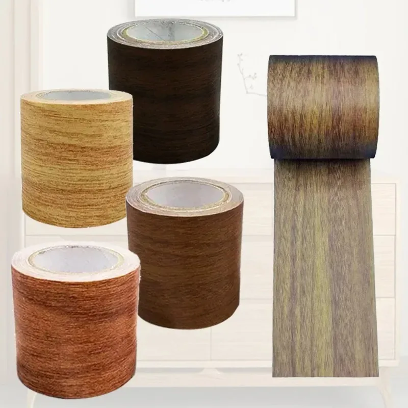 4.5M Roll Wood Grain Self Adhesive Repair Tape Door Frame Edge Furniture Hole Patching Wooden Door Refurbishment Repair Strip
