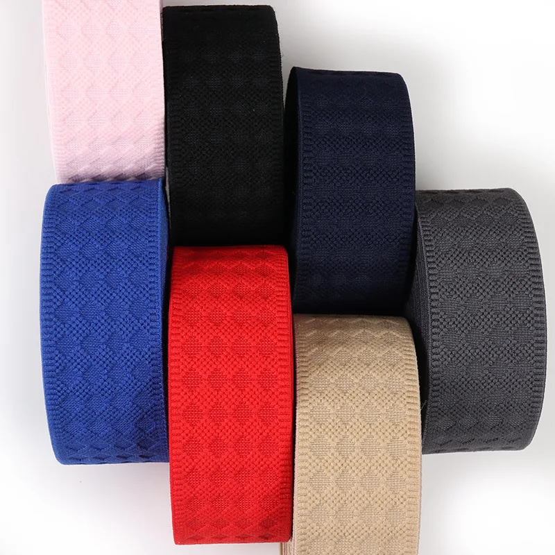 40mm 미니 격자 무늬 두꺼운 탄성 컬러 고무 탄성 DIY 수제 스커트, 바지, 멜빵, 탑, 벨트 액세서리 2 야드