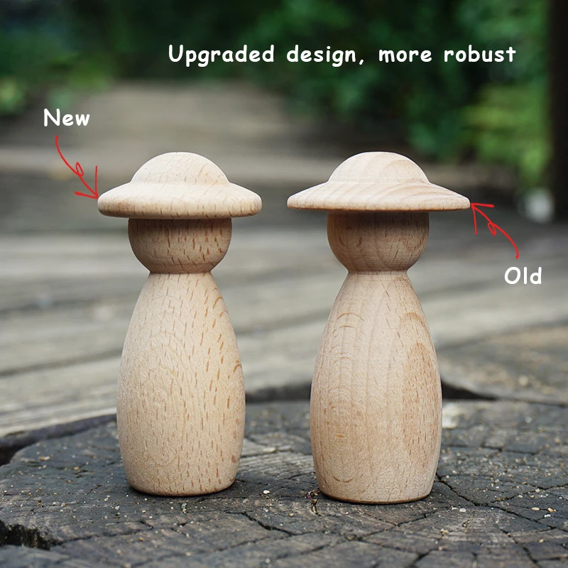 Wooden Peg Dolls Mini People Dolls Handmade DIY Unfinished Natural