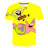 Spongebob Squarepants Summer Childrens Wear Boys And Girls T-shirt Top Cartoon Anime Print Children's Sportswear t shirt boys 1