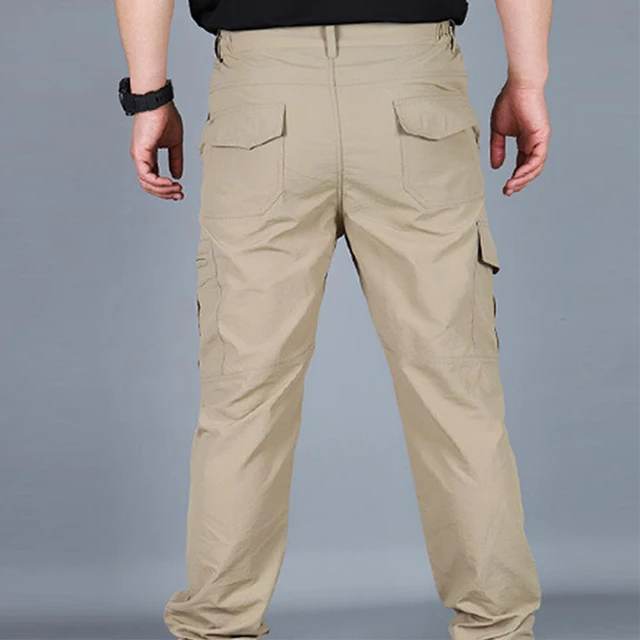 Pantalon d'été à séchage rapide pour hommes, sport en plein air, alpinisme, imperméable, grande taille, vêtements de travail multi-poches 5