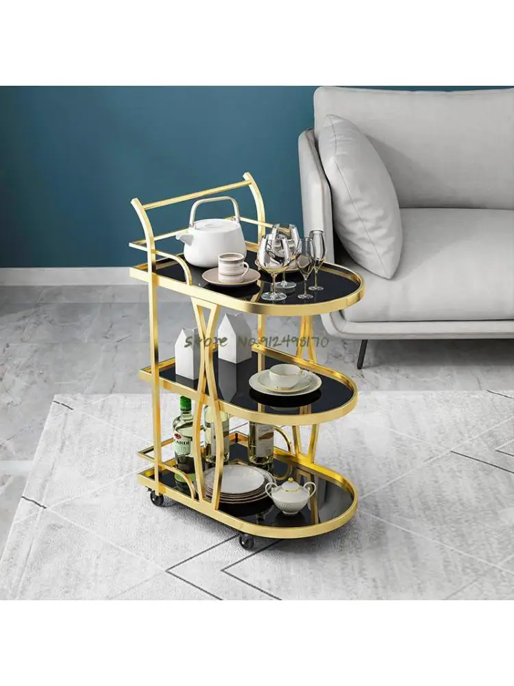 Toughened glass mobile beauty cart tool cart rack beauty salon trolley rack