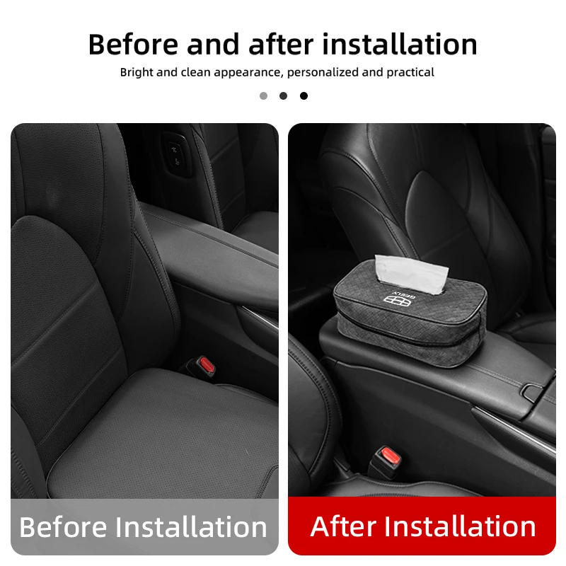 가죽 자동차 시트 뒷좌석 티슈 보관함 액세서리 Geely Atlas pro Tugella Emgrand ec7 Coolray Geometry c gc9