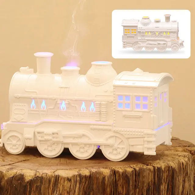 300ml Retro Train Humidifier with Light Essential Oil Diffuser Remote Control Magic Train Humidifier for Bedroom Living Room 5
