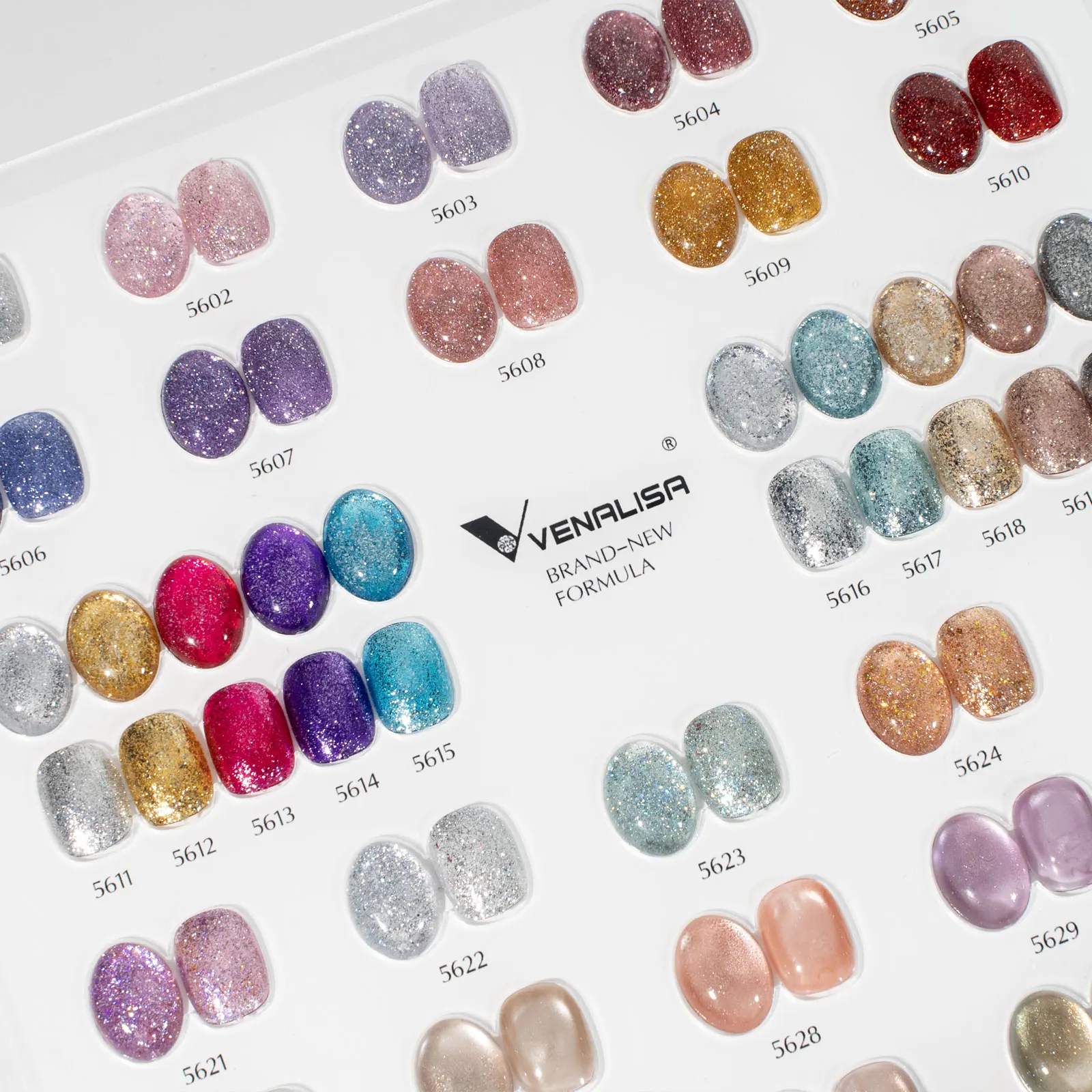 Venalisa 10ml Glitzer-Diamant-Flash-Katzenaugen-Gel-Nagellack-Set HEMA/TPO-frei, ablösbar, UV/LED, magnetische Farbkarte, Nagelspitzen-Gel-Set – Detail 3