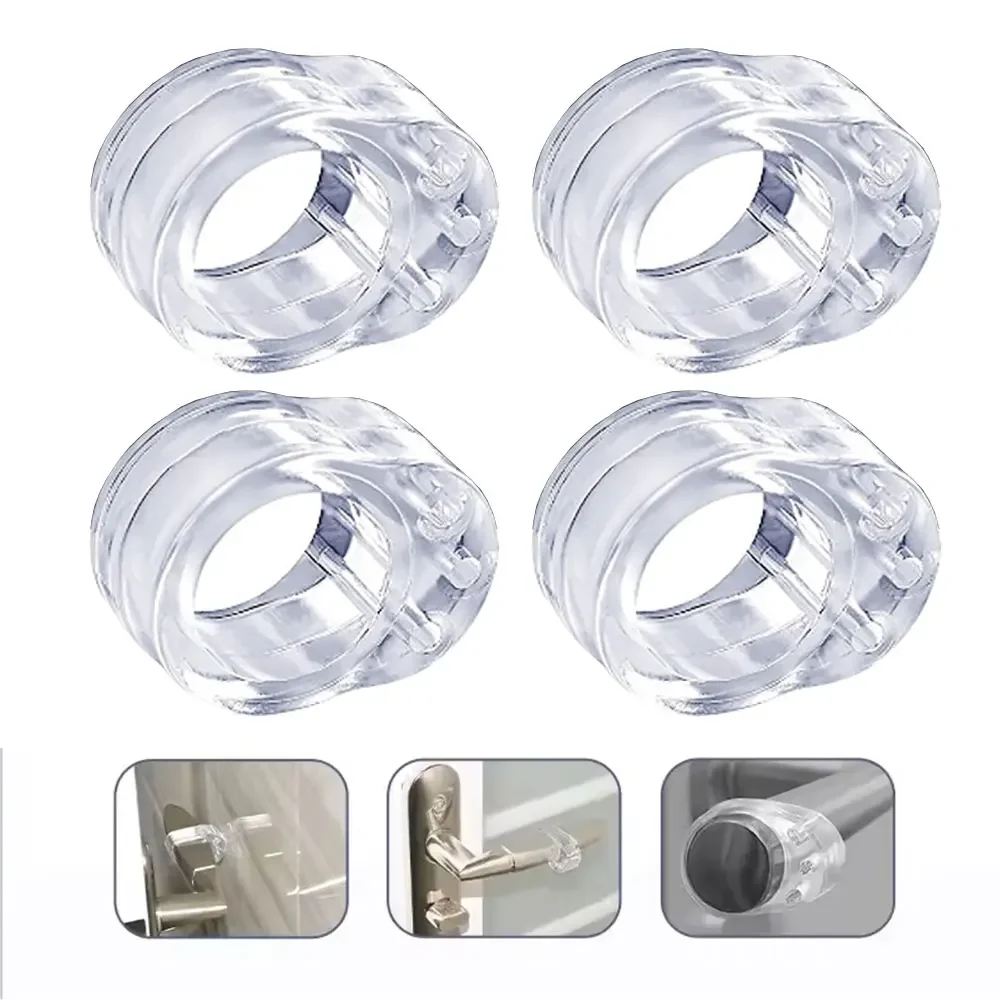 Transparent Door Handle Bumper Door Knob Protector Cover For Wall Protection Anti-Collision