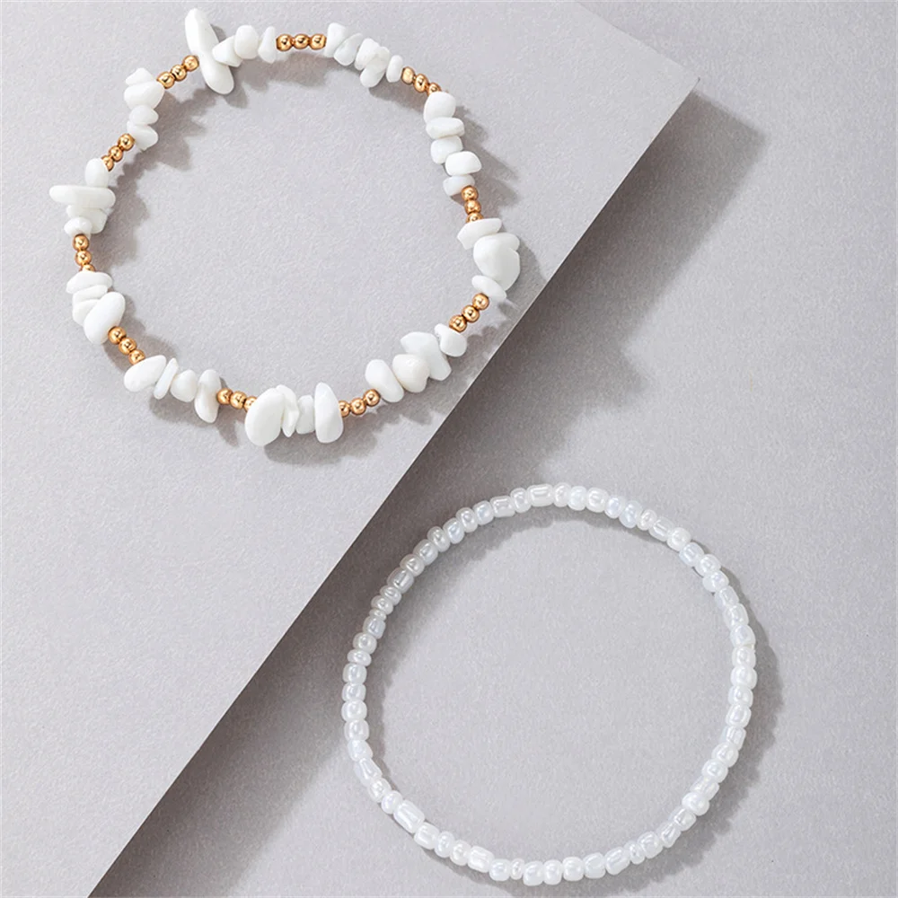 Women Ankle Chains beach stone gold bead artificial pearl vintage sexy adjustable jewelry