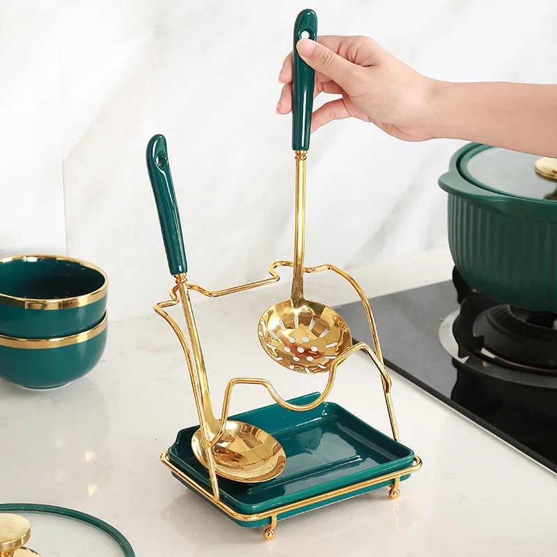 Kitchen Pot cover rack Organizer Pot Lid Shelf Cooking Storage Spoon Spatula Ladle Holder Cookbook Stand Home Accessories