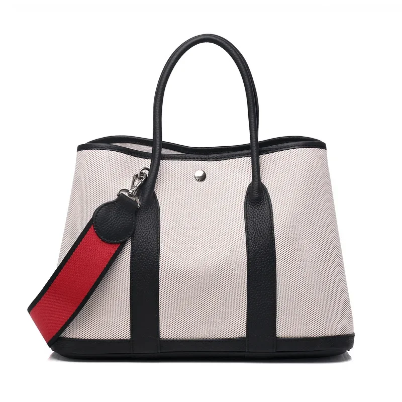 canvas-head-cowhide-handbag-wide-shoulder-fashion-elegant-design-garden-bag-one-shoulder-oblique-span-women's-bag