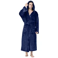 Newce Mens Soft Plush Fleece Hooded Bathrobe - Full Length Long Warm Robe for Regular&Big and Tall, Cozy Lounge Wear Bath robe 6