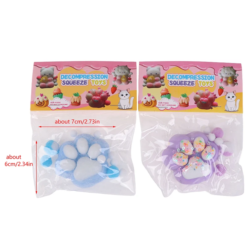 Cartoon Cute Soft Sticky Cat Paw Series Slow Rebound Squeeze Toys Creative Kids Pinch Stress Relief Vent Toys Birthday Gifts 6