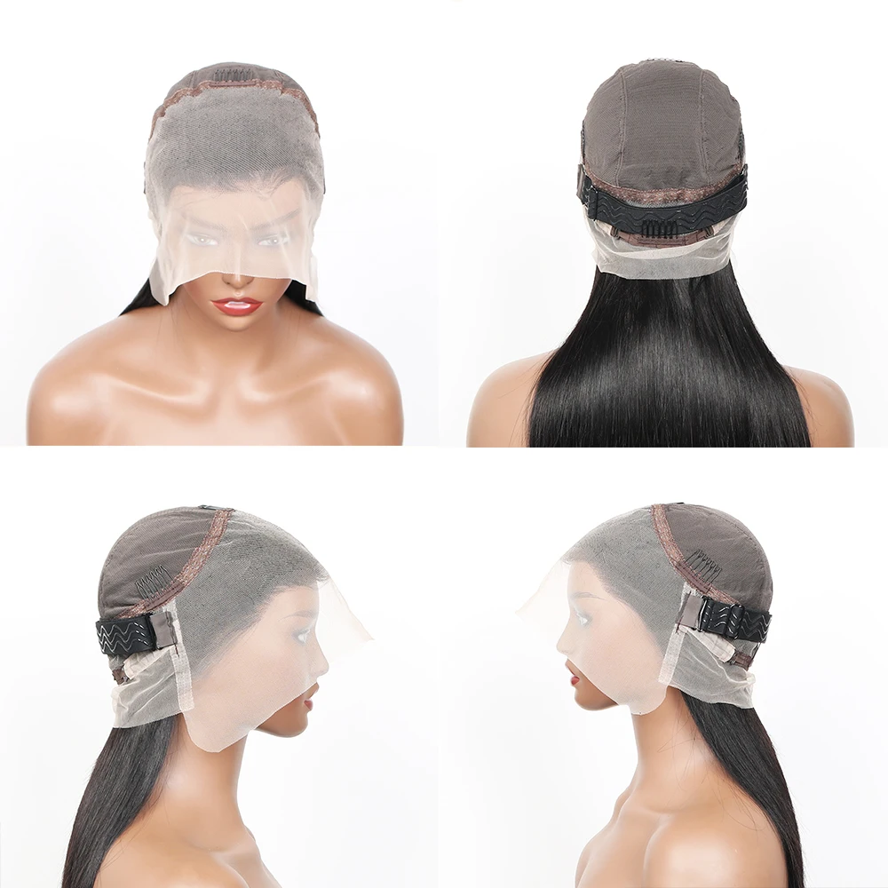 Real Straight Full Lace Wig Human Hair Wigs HD Transparent Full Lace Wig Brzailian Remy Hair For Black Women Pre Plucked On Sale