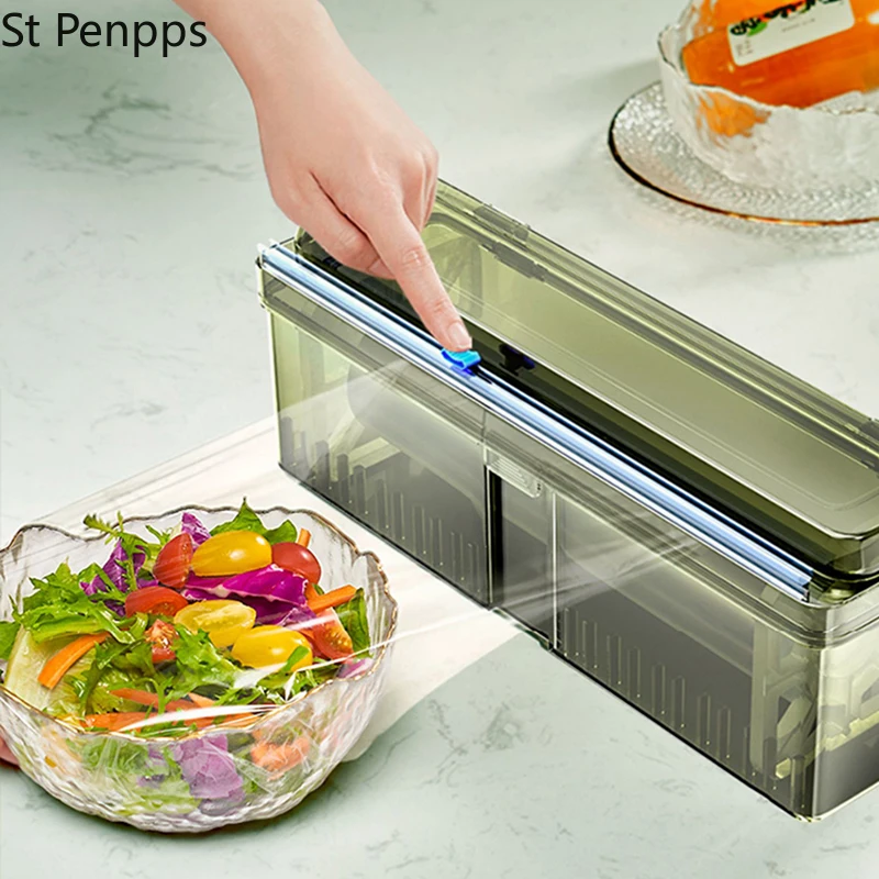 Plastic Wrap Food Film Dispenser for Kitchen Storage Organizer Useful