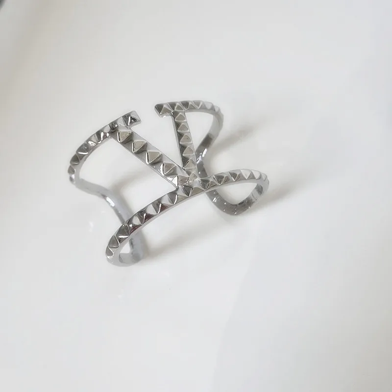 Fashion Heavy Metallic Big Statement Letter Wide Cuff Bracelets Bangles For Women Double Layers Punk Open Bracelet metal bracelet