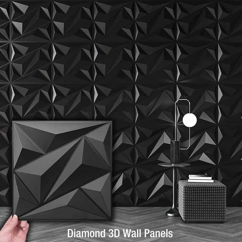 Panel de pared 3D estéreo para habitación y baño, pegatina de pared 3D no autoadhesiva, papel tapiz de azulejo artístico, 12 piezas, 30cm