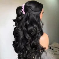 Perruque brésilienne Body Wave 13x6, 38 pouces, en cheveux humains, avec dentelle frontale HD transparente, 13x4, densité 200, pré-épilée 1
