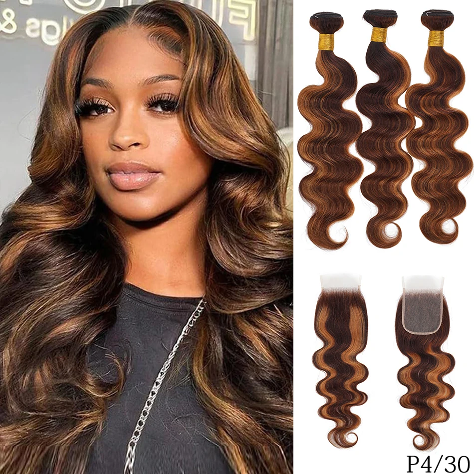 100% Vietnamese Body Wave Hair Bundles With Closure Tone Black to Blonde Ombre Human Hair Virgin Remy Hair Bundles With Closure 3
