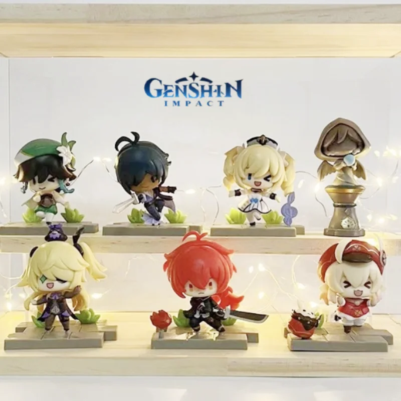 

Cute Anime Figure Gift Blind Box Genshin Battlefield Heroic Theme Series Model 7cm Pvc Toys Model Confirm Style Surprise Box