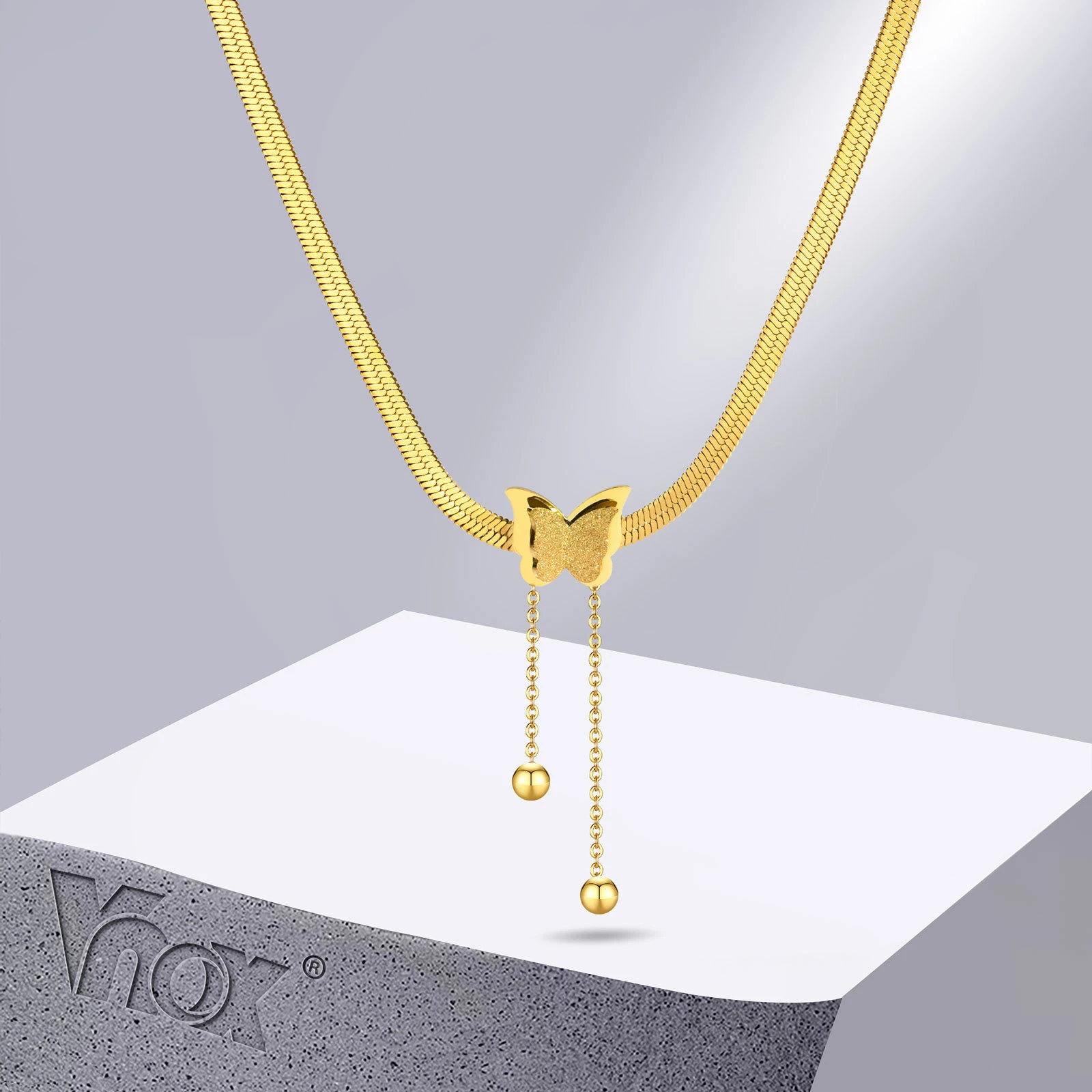 Snake Link Chain Charm Necklace Charm Necklace Women Gold Color