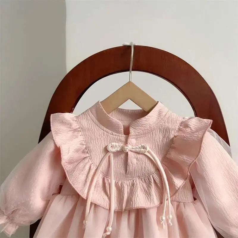 Infant Baby Dress Spring and Autumn Fashion Little Girl Princess Dress Children's Bag Fart