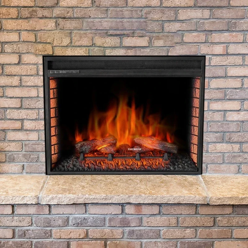 เตาผิงตกแต่งผนังห้องนั่งเล่นสไตล์ยุโรป พร้อมเปลวไฟจำลอง เหมาะสำหรับตกแต่งบ้าน โรงแรม หรือฝังในผนัง 1