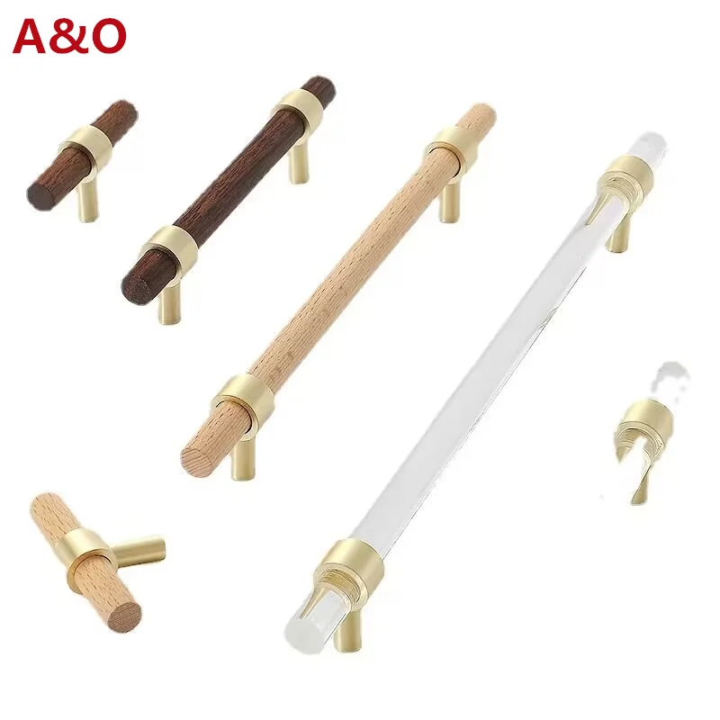 Cabinet Handles Handles Drawer Cabinet Furniture Kitchen Handles For Cabinet Knob Door Drawer Furniture Kitchen Golden Transparent Crystal Wood
