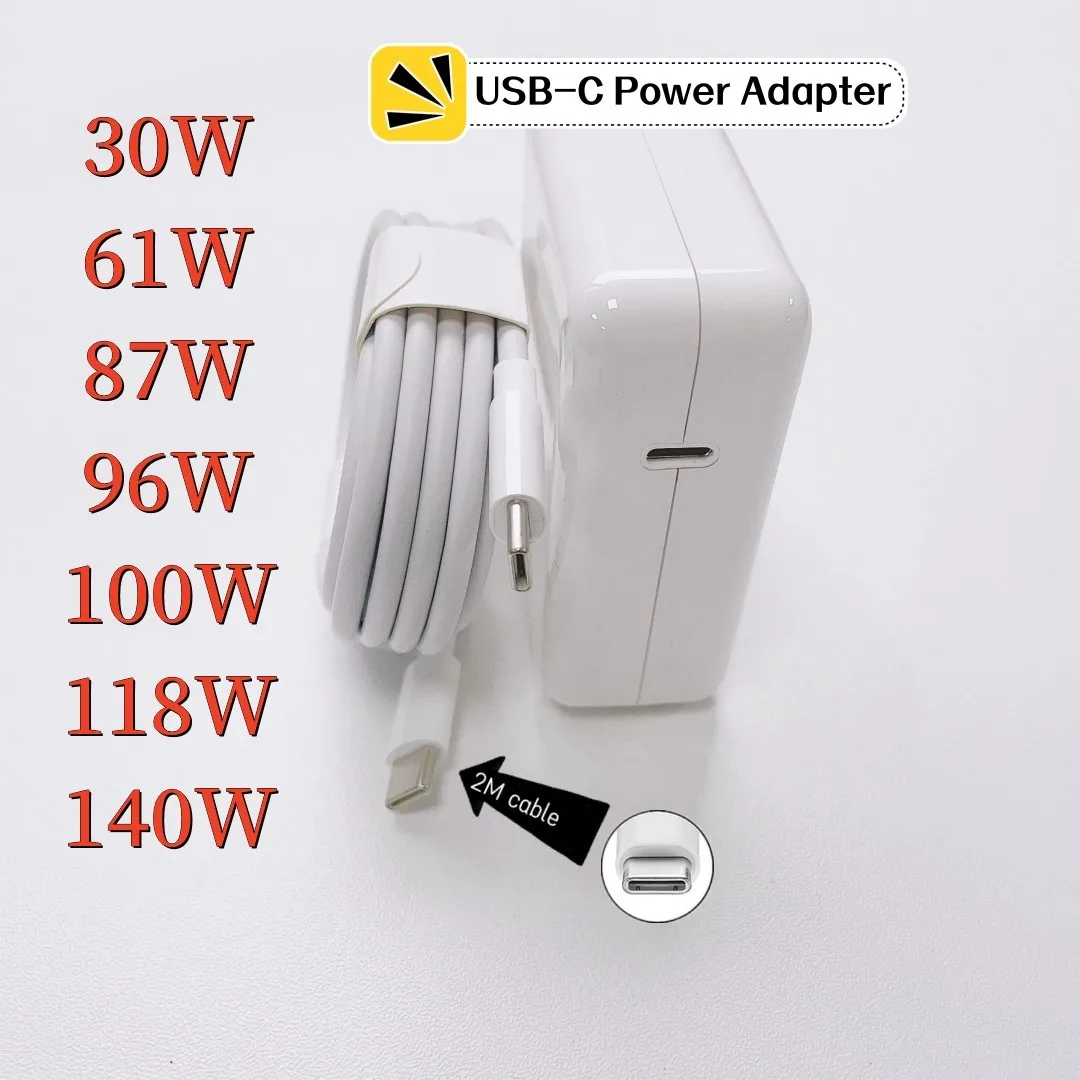 Usb-c Notebooks Adaptador de Energia tipo c Carregador Rápido para Macbook Pro 12 Polegadas 13 Polegadas 2023 2023 30 w 61 w 87 w 96 w 100 w pd
