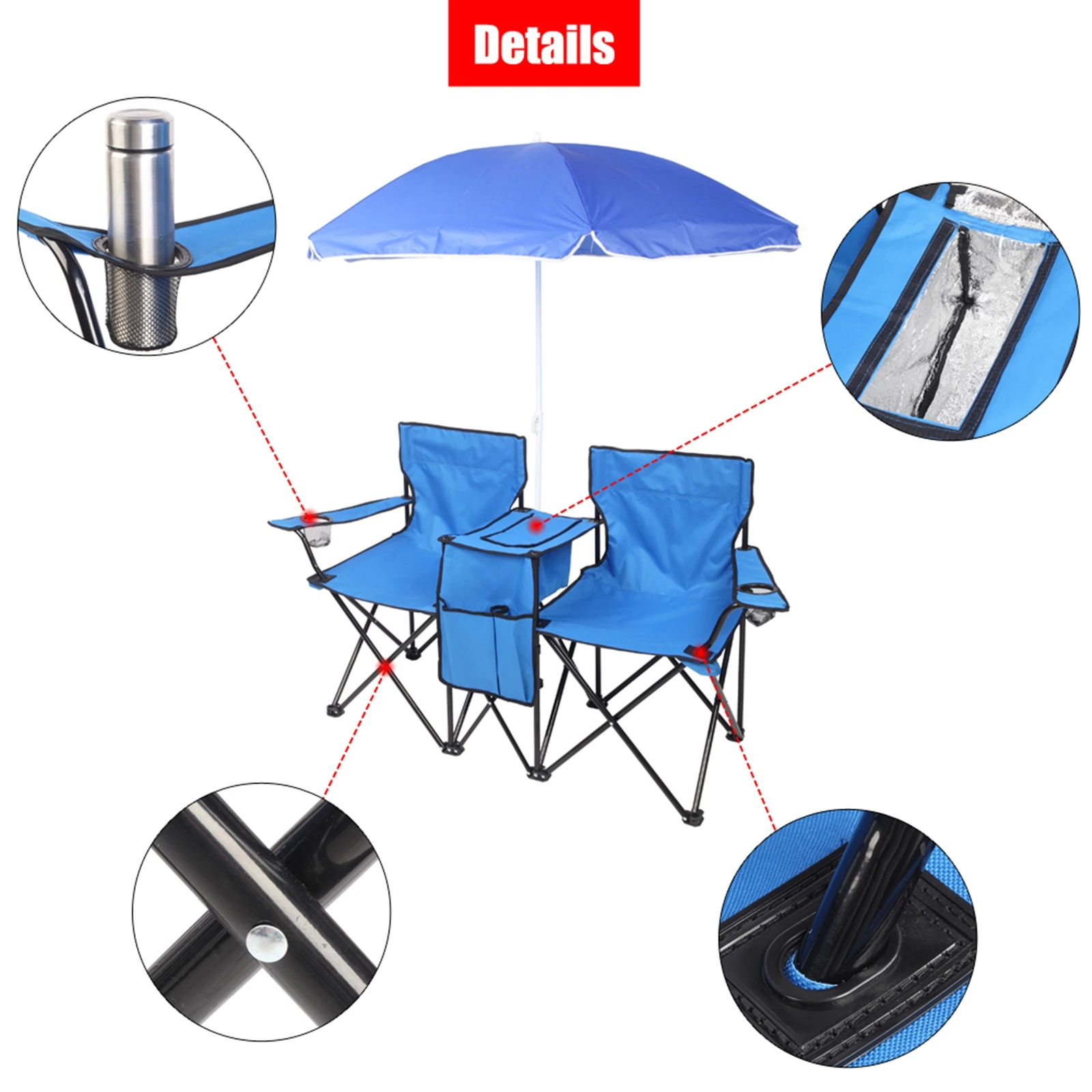 Portable 2-Seat Folding Chair 5