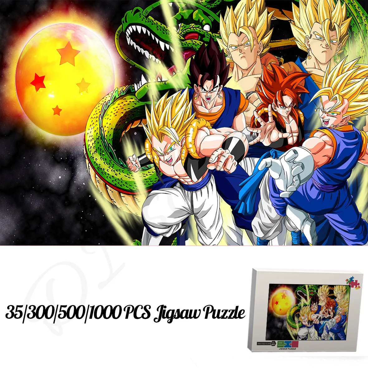 Dragon Ball Main Characters Cartoon Jigsaw Puzzles Classic Japanese Anime 300 500 1000 Pieces Wooden Box Puzzle Educational Gift