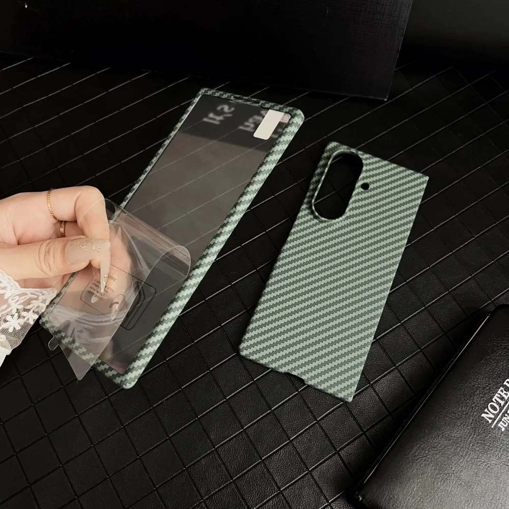 Premium Carbon Fiber MagSafe Case with Tempered Screen Protector