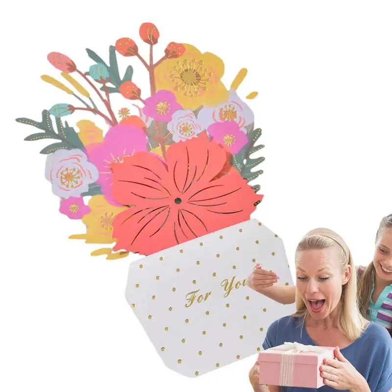 

Paper Bouquets Cards Floral Anniversary Blessing Card With Envelope Greeting Cards For Mother Teacher Wife Sister