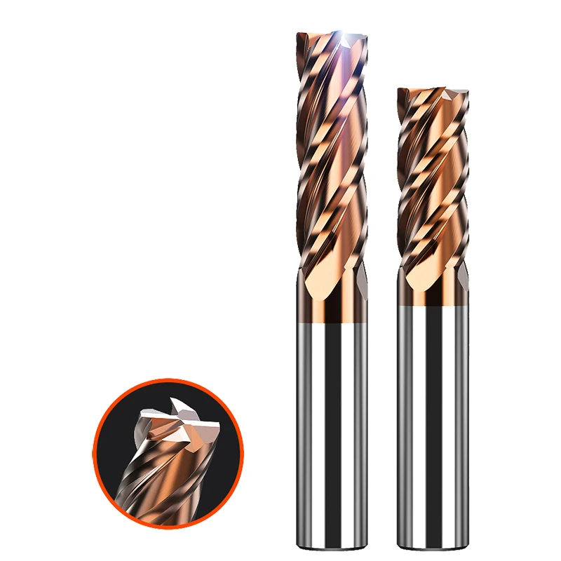 

1P Hrc55 Degree 4-Edge Integral Alloy End Milling Cutter TISIN Coating Optional 4mm 6mm 8mm 10mm 12mm 14mm 16mm 18mm 20mm Shank