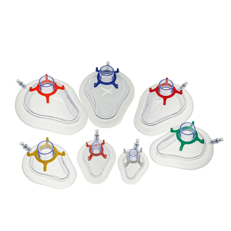PVC Anesthesia Mask For Adult Child Infant Animals Sterile Disposable Medical Resuscitate Face Masks 1pc/5pcs/6pcs/7pcs 7 Size disposable anesthesia mask