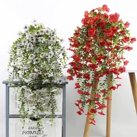 Artificial Hanging Flowers Morning Glory UV Resistant Yard Hanging Fake Plant Garden Wedding Party Decor Garden Balcony Supplies 2