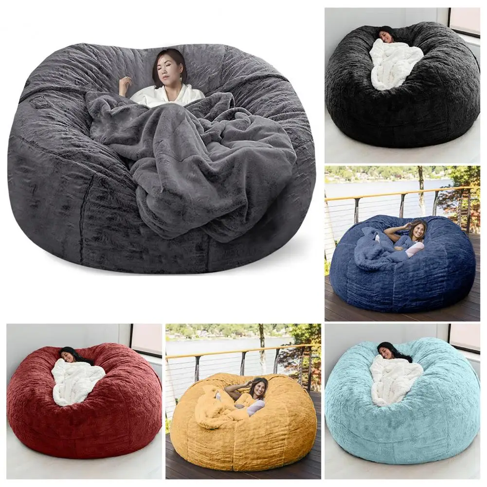 

Practical Bean Bag Cover Easy to Change Bean Bag Chair Cushion Soft Extra Large Bean Bag Chair Cover Dust-proof