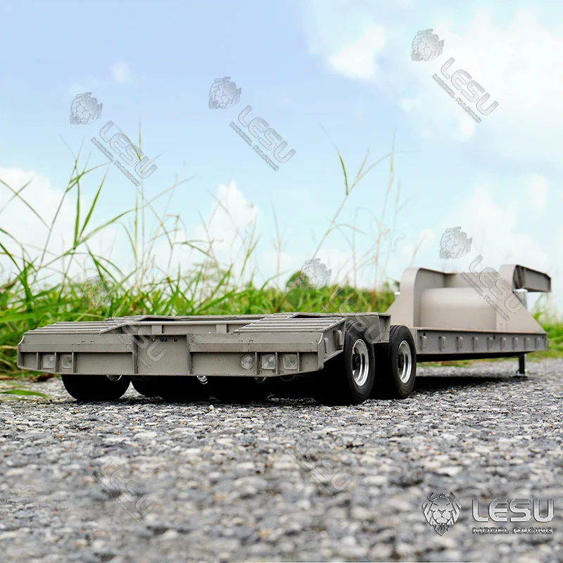LESU 872Mm Metal Wood 4Axles Trailer For 1/14 RC Tamiyay Tractor Truck DIY Model Outdoor Toys 4