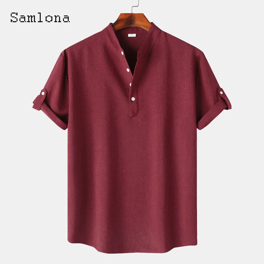 

2024 Men Short Sleeve Casual Retro Blouse Harajuku Fashion Basic Shirts Masculina Camisa Top blusas Homme Ropa Male Pullovers