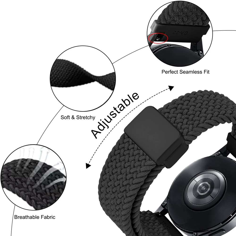 Magnetic Buckle Braided Nylon Watch Strap Bracelet