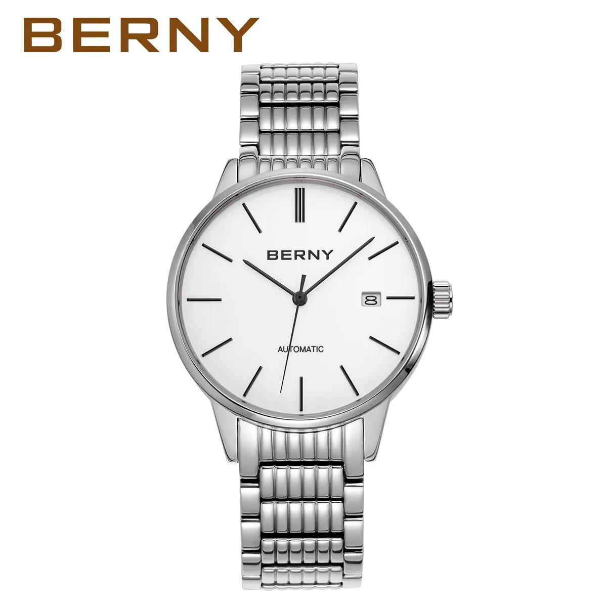 

BERNY Automatic Watch for Men Mechanical Wristwatches Luxury Brand Male Clock Sapphire Stainless Steel 38mm 5ATM Men's Watches