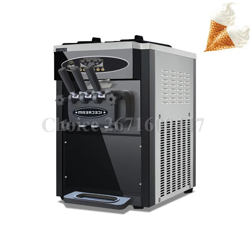 

25-36L/H Countertop Fruit Yogurt Soft Ice Cream Machine 3 Flavors Sundae Making Machine Commercial Ice Cream Maker