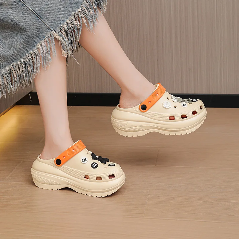 2023 Garden Shoe Cloud Platform Women's Shoes Wedge Heel Sandals Light and Comfortable Fashion Baotou Dongdong Beach Sandals